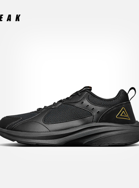 匹克态极运动鞋男款跑步鞋黑色跑鞋通勤鞋网布透气软底休闲鞋