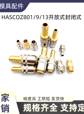 德标HASCOZ801/9/13/19开放式快速接头 Z801/13*90宝塔接头水咀