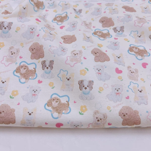 啾咪玩偶窝纯棉卡通动物精梳棉针织弹力手工娃衣布头布料21*25㎝