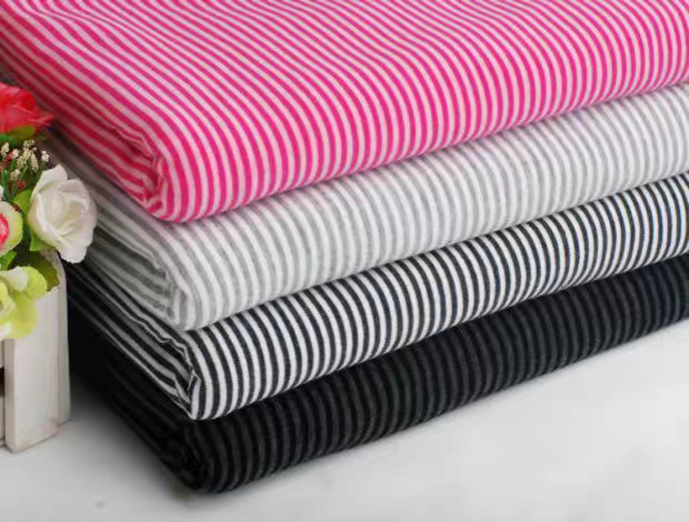 手工布料2mm条纹全棉针织莱卡弹力手工娃头宠物布料21*25cm左右