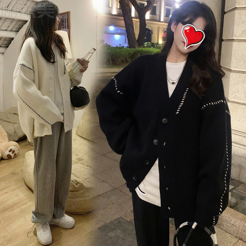 임산부 스웨터 가을 겨울 상의 패셔너블한 양복 가디건 헐렁하고 여유로운 아우터 스웨터 가을 겨울 옷