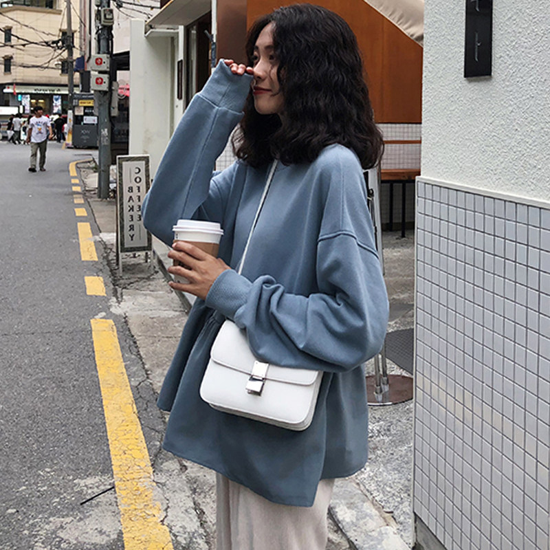 출산 가을 새 스타일 2024 느슨한 스웨터 중간 길이 A 라인 인형 드레스 BOTTOMING SHIRT FASHION MOM TOP 가을