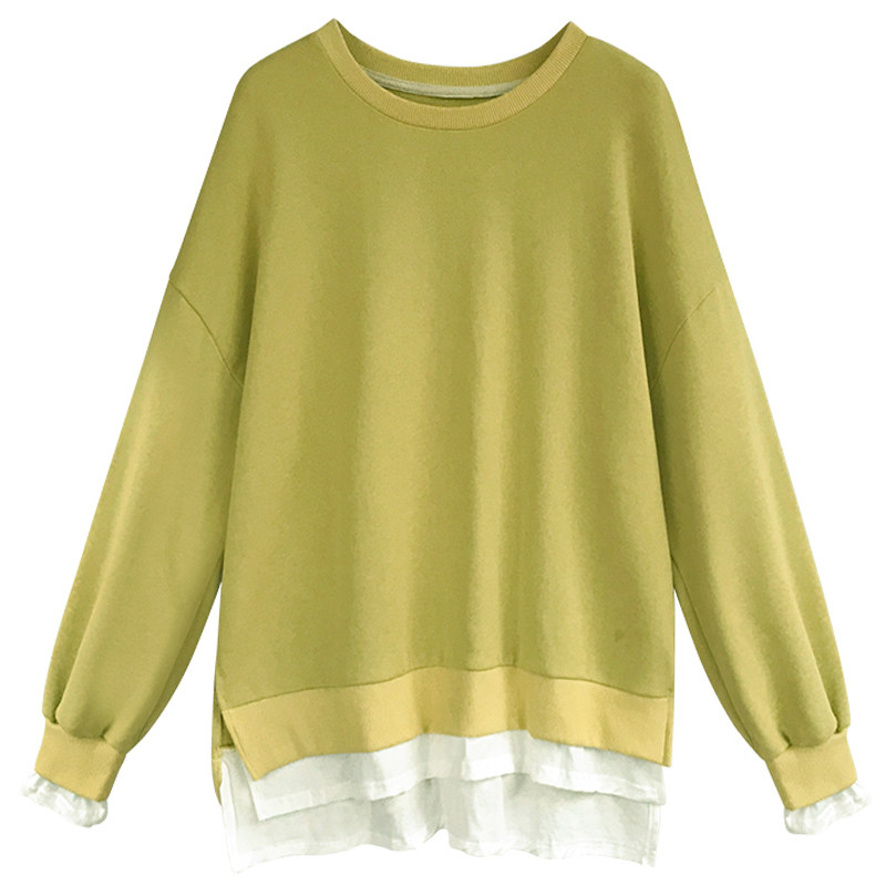 PREGNANT WOMEN AUTUMN SUIT FASHION 2024 NEW KOREAN VERSION OF THE TIDE MOM TOP FOREIGN FAKE TWO-PIECE SWEATSHIRT AUTUMN AND WINTER