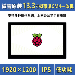 一体机平板 微雪 IPS 电容触控屏 13.3寸树莓派CM4显示屏 电脑