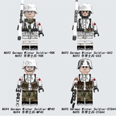 雪地兵98K迷彩装 N692 695德军冬季 甲士兵国产积木人仔儿童玩具