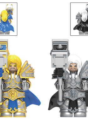 DT014魔兽世界争霸联盟阿尔萨斯巫妖王拼装积木人仔玩具第三方