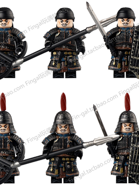 KP816古代唐朝陇右军重装士兵历史军事国潮人仔积木儿童拼装玩具