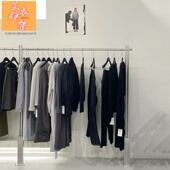 服装 侧挂衣架陈列货架子 店展示架不锈钢双管上墙架工业风女装