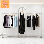 店挂衣架陈列货架广州 正挂轻奢服装 女装 店展示架不锈钢落地式