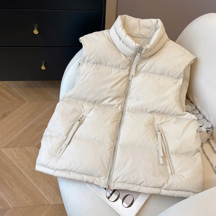 小C家 背心羽绒马甲女款2025新款外穿冬加厚立领90白鸭绒保暖外套