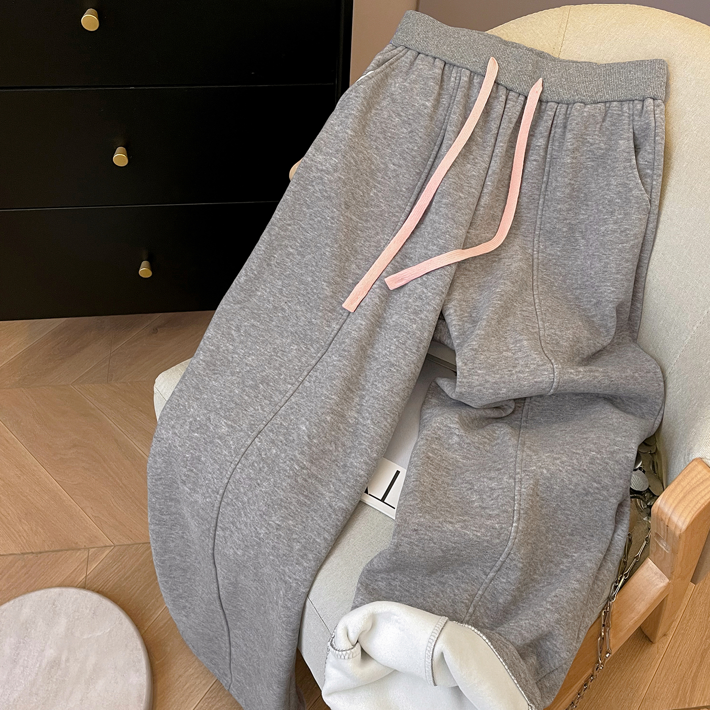 高腰休闲长裤2025新款抽绳卫裤女