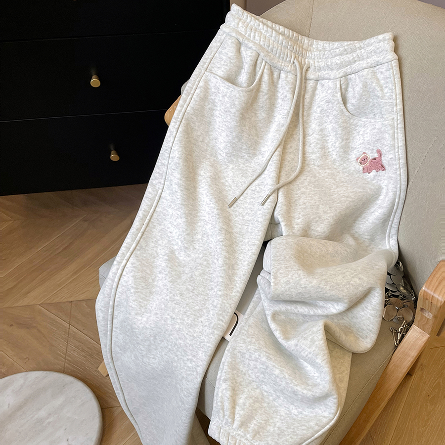 小C家 运动休闲百搭束脚卫裤女2025春季新款松紧高腰显瘦阔腿裤子