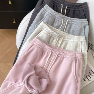 抽绳加绒卫裤 松紧腰裤 女2025新款 束脚裤 子 冬加厚休闲运动裤 小C家