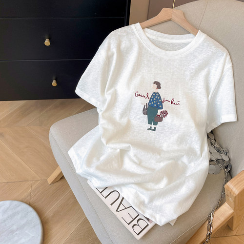 短袖日系文艺森系卡通印花T恤女