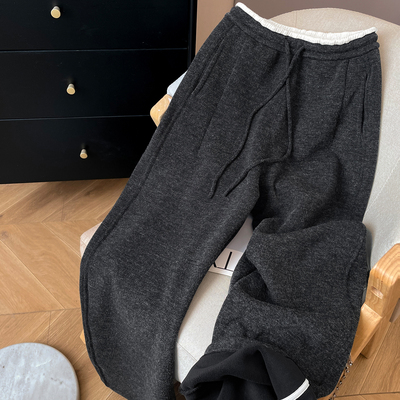 高腰休闲长裤2025新款加绒针织裤