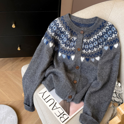 圆领newvintage新复古风宽松毛衣