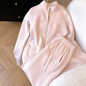 拉链立领外套 春季 女2026新款 束脚阔腿卫裤 小C家 两件套 卫衣套装