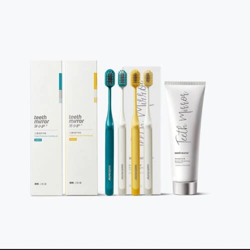 Teeth Mirror钻石皓洁牙膏(蜜桃味)/三重修护牙刷组合