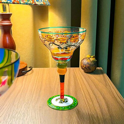 玛格丽特红酒杯水晶玻璃彩绘多款酒杯客厅酒吧洋酒杯酒吧调酒杯子