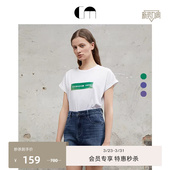 COMME 白色圆领纯棉百搭LOGOT恤 MOI吕燕设计师早春女装