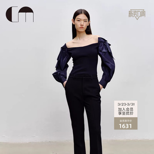 泡泡袖 MOI吕燕设计师早春女小众长袖 COMME 针织上衣 李冰冰同款