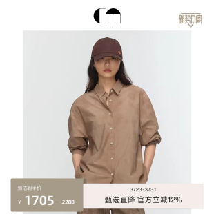 衬衫 COMME 棕色复古印花长袖 女装 MOI吕燕设计师早春款