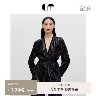 系带廓形V领外套收腰西装 COMME MOI吕燕设计师早春女装