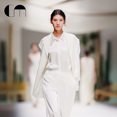 秀场同款吕燕设计师风弹力麻西装