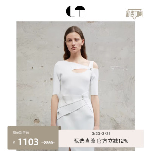 小众针织衫 COMME MOI吕燕设计师早春女领口交叉上衣中袖