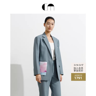 COMME MOI吕燕设计师早春女装多巴胺通勤羊毛西装外套