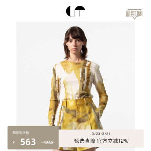 上衣长袖 网纱印花修身 MOI吕燕设计师早春女装 COMME