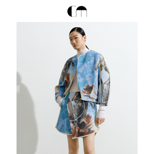COMME MOI吕燕设计师早春女装复古小众设计提花廓形夹克
