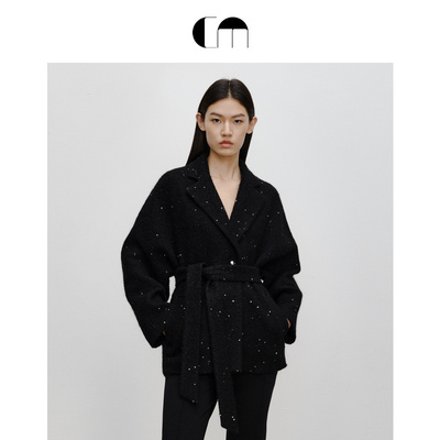 吕燕短款系带大衣设计师