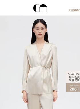 COMME MOI吕燕设计师夏季女装轻熟风高级感系带西装外套