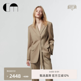 COMME 外套 MOI吕燕设计师早春通勤复古条纹宽松女美拉德羊毛西装