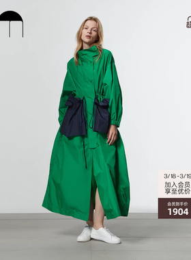 [吕燕同款]COMME MOI吕燕设计师早春口袋装饰长款风衣外套女