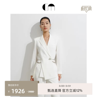 COMME 外套女 MOI吕燕设计师早春高级感气质白色通勤西装