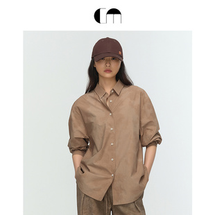 衬衫 COMME 棕色复古印花长袖 女装 MOI吕燕设计师早春款