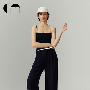 COMME MOI吕燕设计师早春性感女士美背针织背心吊带