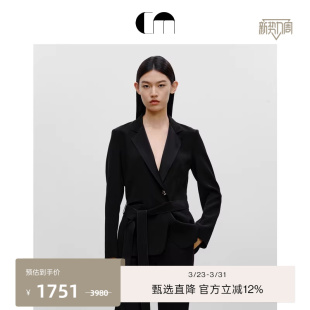 通勤外套 系带直身西装 COMME MOI吕燕设计师早春女装