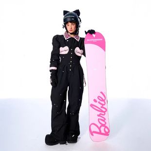 BCG黑粉胸衣连体滑雪服套装专业单板3L防水显瘦保暖耐磨哦哦透气