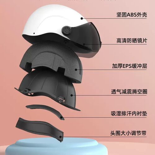 3c认证国标头盔电动车电瓶车夏季防晒摩托车半盔安全帽