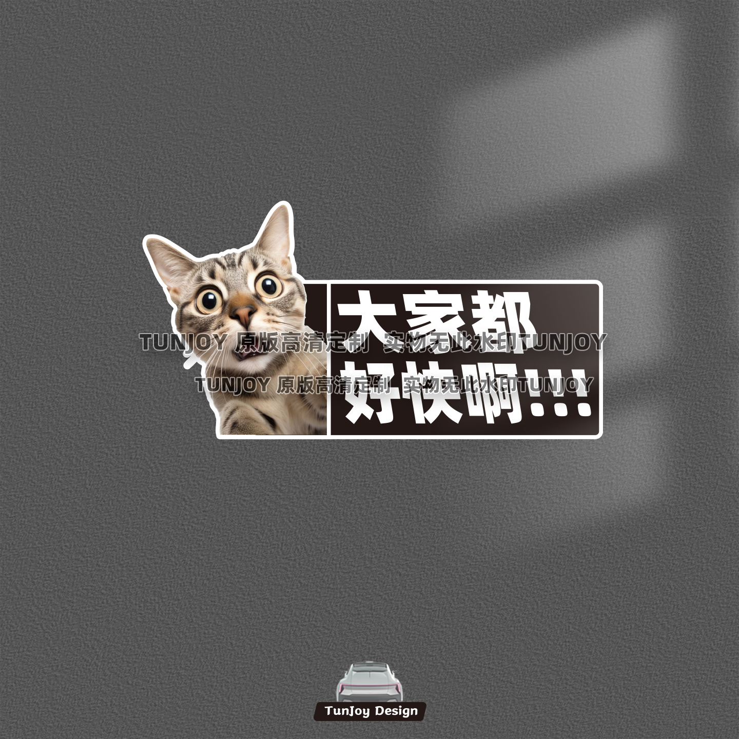 大家都好快啊磁性车贴猫咪新手实习个性反光贴心慌胆小创意装饰贴