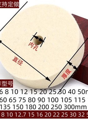 平行羊毛抛光轮6-50mm镜面抛光轮不锈钢石材抛光玻璃打磨厂家直销