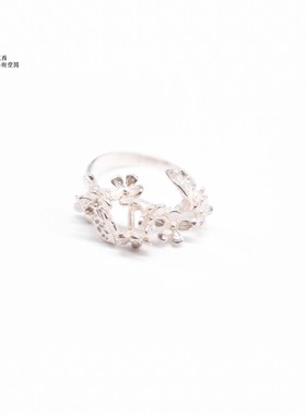 NISHINE/倪上设计原创设计师首饰 花韵系列不开口银戒指小众高级