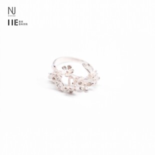 NISHINE/倪上设计原创设计师首饰 花韵系列不开口银戒指小众高级