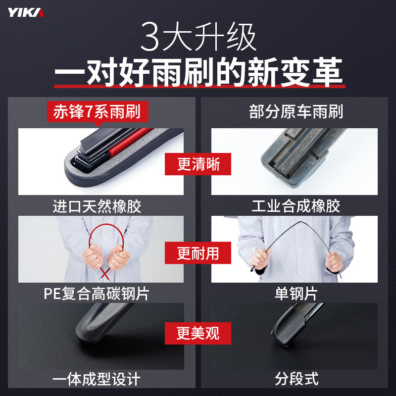 逸卡适用大众朗逸雨刮器速腾途观L新宝来帕萨特雨刷无骨原厂胶条