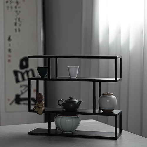 定制铁艺茶棚架放茶杯架置物架家用功夫茶具收纳架多层桌面博展示