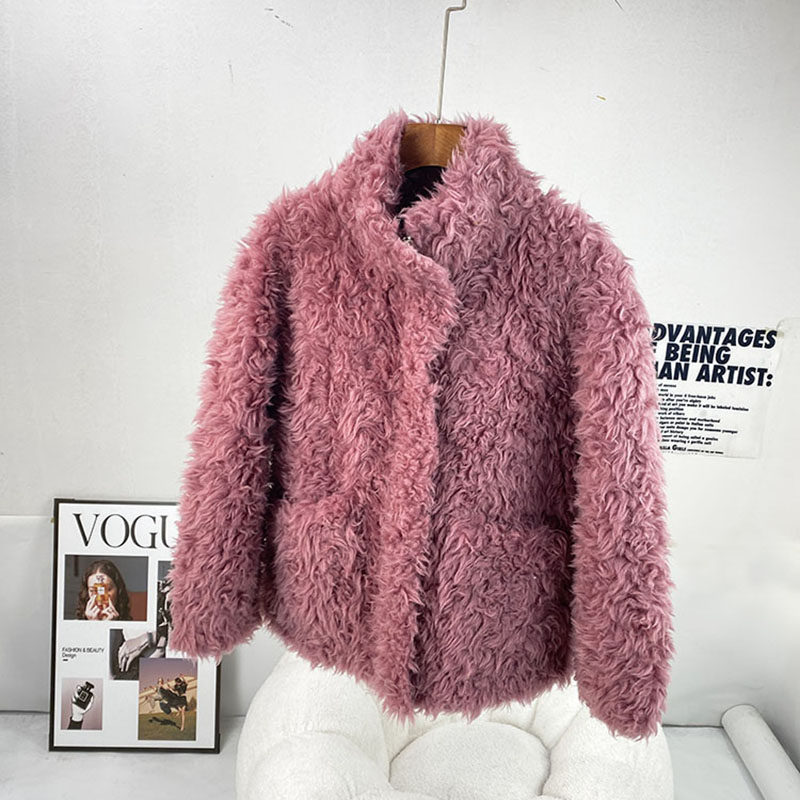 简约 100%羊毛羊剪绒皮草外套 短款立领修身女装冬大衣 特价清,女装/女士精品,皮草,淘宝优惠券,粉丝福利购,淘宝优惠卷