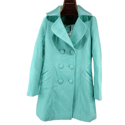 单面呢子大衣中长款修身女显瘦特
